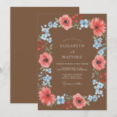 Invitation Mariage Terracotta Peint Cyan (Devant / Derrière)
