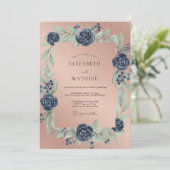 Invitation Mariage Terracotta Rose Cobalt (Debout devant)