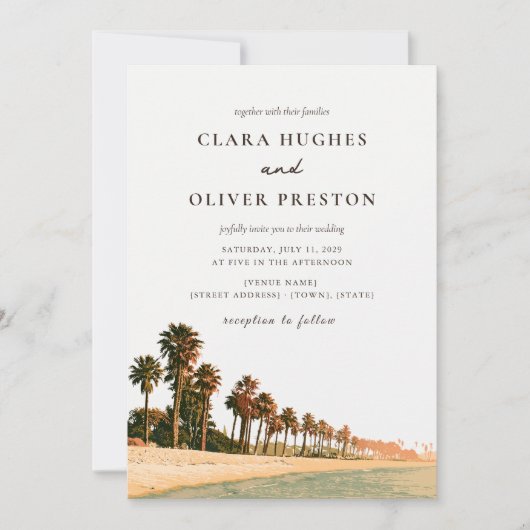 Invitation Mariage Terracotta Sage Script Malibu Palm Coast  (Devant)