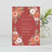 Invitation Mariage Terracotta Splendide Automnal (Debout devant)