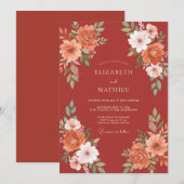 Invitation Mariage Terracotta Splendide Automnal (Devant / Derrière)