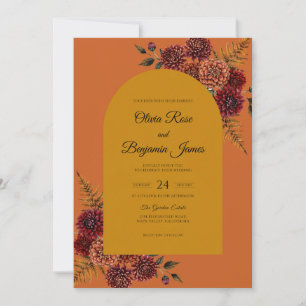 Invitation Mariage Terre Cuite Eucalyptus Moutarde