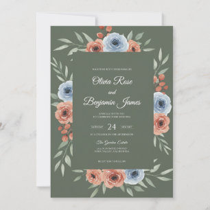Invitation Mariage Terre Cuite Feuille de Mousse