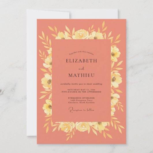 Invitation Mariage Terre Cuite Fleur de Miel (Devant)