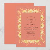Invitation Mariage Terre Cuite Fleur de Miel (Devant / Derrière)