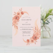 Invitation Mariage Terre Cuite Fleur de Pêcher (Debout devant)