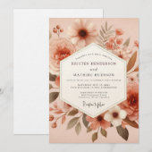 Invitation Mariage Terre Cuite Floraison Terreuse (Devant / Derrière)