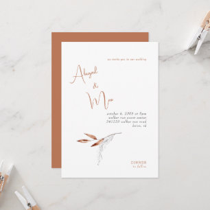 Invitation Mariage Terre Cuite Moderne Sans Parents