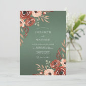 Invitation Mariage Terre Cuite Ranunculus et Mousse (Debout devant)