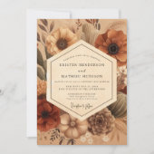 Invitation Mariage Terre de Sienne Floraison (Devant)