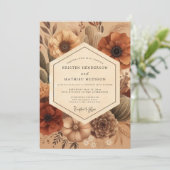 Invitation Mariage Terre de Sienne Floraison (Debout devant)
