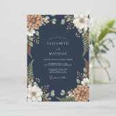 Invitation Mariage Terreux Bleu Nuit (Debout devant)