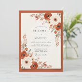Invitation Mariage Terreux Botanique Orange Brûlé (Debout devant)