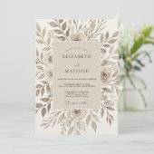 Invitation Mariage Terreux Fleurs (Debout devant)