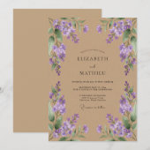 Invitation Mariage Terreux Lilas (Devant / Derrière)