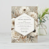Invitation Mariage Terroir Beige Pampas (Debout devant)