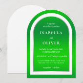 Invitation Mariage texte blanc vert gazon naturel (Devant / Derrière)