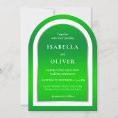Invitation Mariage texte blanc vert gazon naturel (Devant)