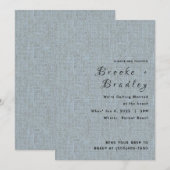 Invitation Mariage Texturé Gris (Devant / Derrière)