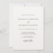 Invitation Mariage texturé moderne chic noir et blanc (Devant)