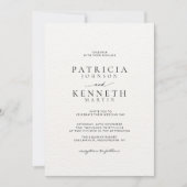 Invitation Mariage texturé moderne chic noir et blanc (Devant)