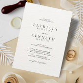 Invitation Mariage texturé moderne chic noir et blanc