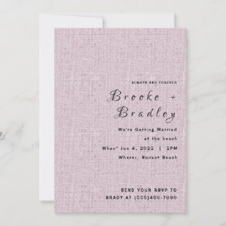 Invitation Mariage Texturé Rose