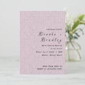 Invitation Mariage Texturé Rose (Debout devant)