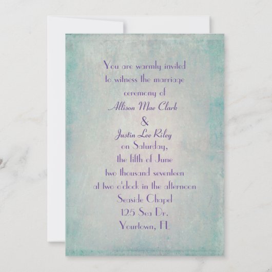 Invitation Mariage texture vintage (Dos)