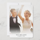 Invitation MARIAGE THANKS photo or parties scintillant messag (Dos)