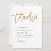 Invitation MARIAGE THANKS photo or parties scintillant messag (Devant)