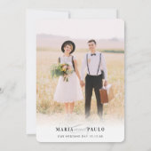 Invitation MARIAGE THANKS photo simple moderne message côté (Dos)