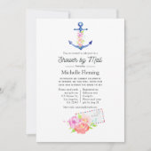 Invitation Mariage Thème Aquarelle Nautique par Courrier (Devant)