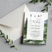 Invitation Mariage Thème Aquarelle Rustique de la Forêt de Pi