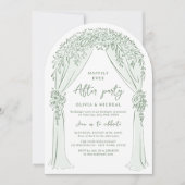 Invitation Mariage thème arche florale dessinée à la main dan (Devant)
