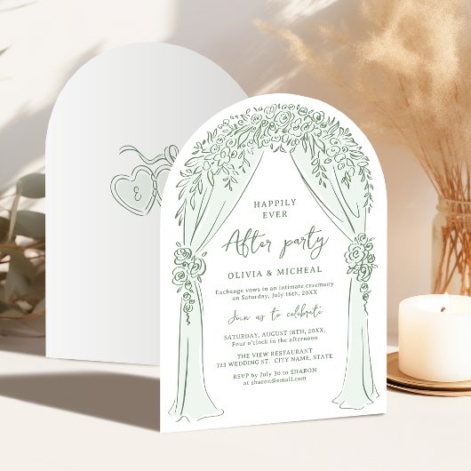 Invitation Mariage thème arche florale dessinée à la main dan