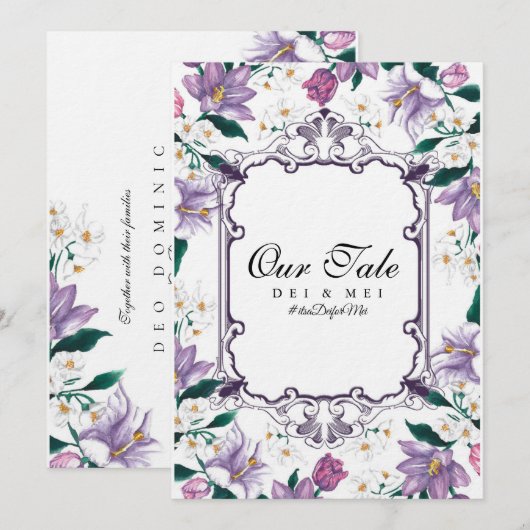 Invitation Mariage thème conte de fée (Devant / Derrière)