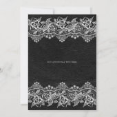 Invitation Mariage Thème Cuir Noir et Dentelle (Dos)