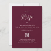 Invitation Mariage Thème Dinosaure Bordeaux Crème Code QR (Dos)