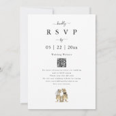Invitation Mariage Thème Dinosaure Code QR Noir et Blanc (Dos)