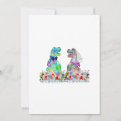 Invitation Mariage Thème Dinosaure Fleur Sauvage Coloré (Dos)