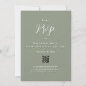 Invitation Mariage Thème Dinosaure Vert Sage Code QR (Dos)