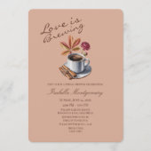 Invitation Mariage Thème Love Is Brewing Café Automnal (Devant)