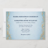 Invitation Mariage thème nautique cheval marin de luxe (Dos)