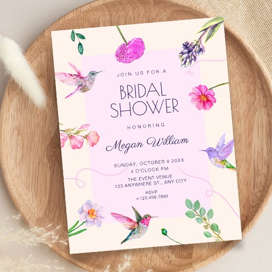 Invitation Mariage thème oiseaux floraux