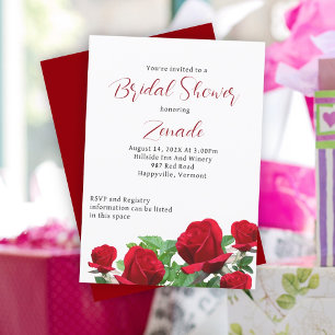 Invitation Mariage Thème Roses Rouges Réelles