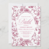 Invitation Mariage Thème Royal Blush Toile Roses (Devant)
