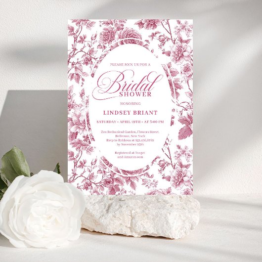 Invitation Mariage Thème Royal Blush Toile Roses