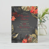 Invitation Mariage Thème Tropical Sombre (Debout devant)