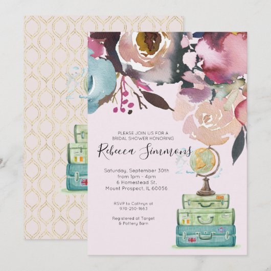 Invitation Mariage Thème Voyage (Devant / Derrière)